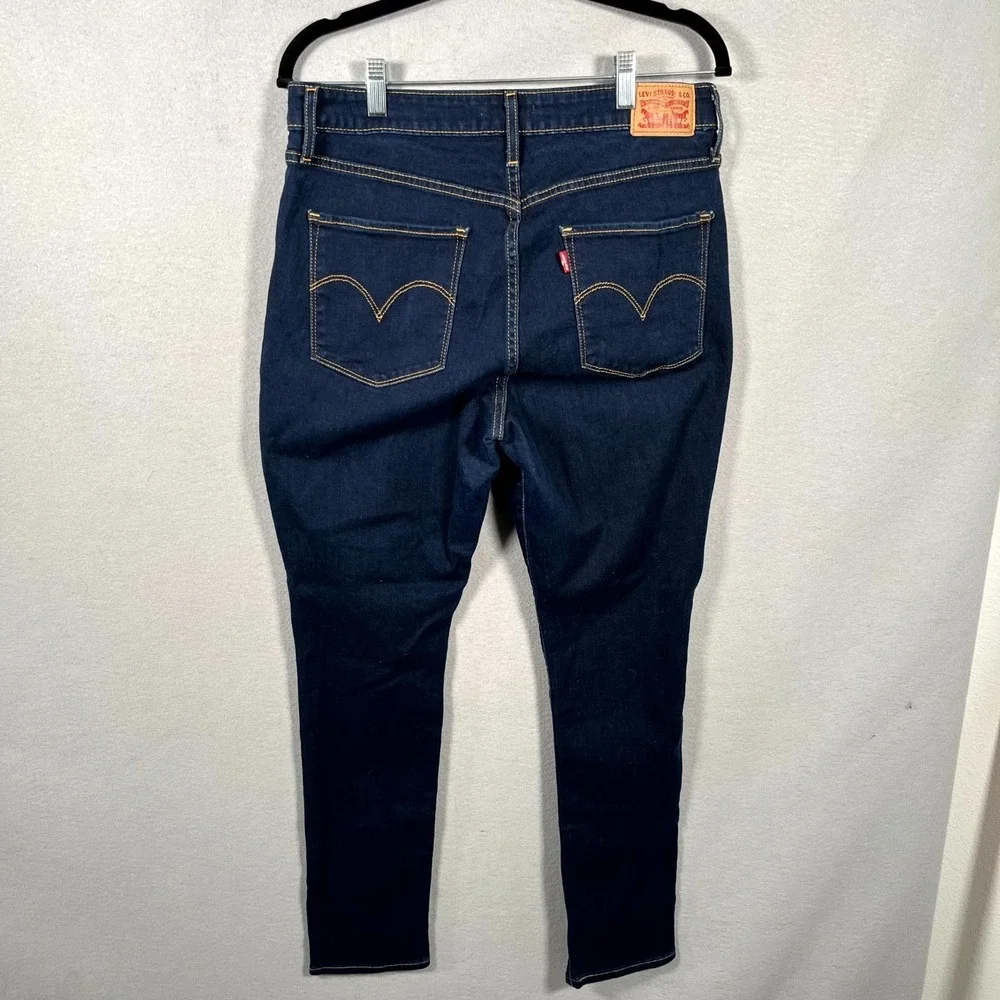 Levi's 502‎ Taper Fit Jeans Mens 54 Blue Denim Cotton Logo Dark Wash Casual